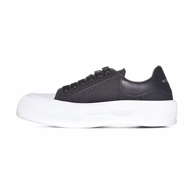 Alexander McQueen Deck Lace Up Plimsoll Sneakers 'Core Black White'