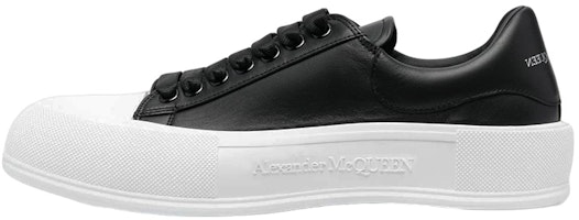 Alexander McQueen Deck Lace Up Plimsoll Sneakers 'Black White' 705201WIAB61070 Alexander McQueen Deck Lace Up Plimsoll Sneakers 'Black White' 705201WIAB61070