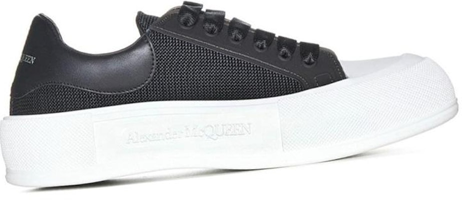 Alexander McQueen Deck Lace Up Plimsoll Sneakers 'Core Black White' 711098W4UB31000 Order Alexander McQueen Deck Lace Up Plimsoll Sneakers 'Core Black White' 711098W4UB31000
