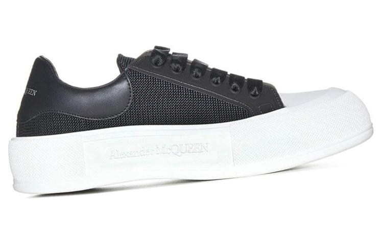 Order Alexander McQueen Deck Lace Up Plimsoll Sneakers 'Core Black White' 711098W4UB31000