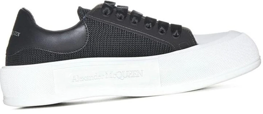 Alexander McQueen Deck Lace Up Plimsoll Sneakers 'Core Black White' 711098W4UB31000 Order Alexander McQueen Deck Lace Up Plimsoll Sneakers 'Core Black White' 711098W4UB31000