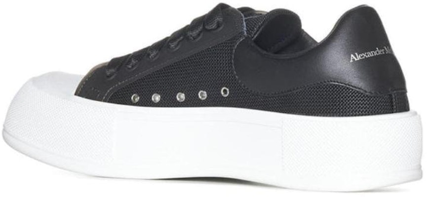 Alexander McQueen Deck Lace Up Plimsoll Sneakers 'Core Black White' 711098W4UB31000 Shop Alexander McQueen Deck Lace Up Plimsoll Sneakers 'Core Black White' 711098W4UB31000