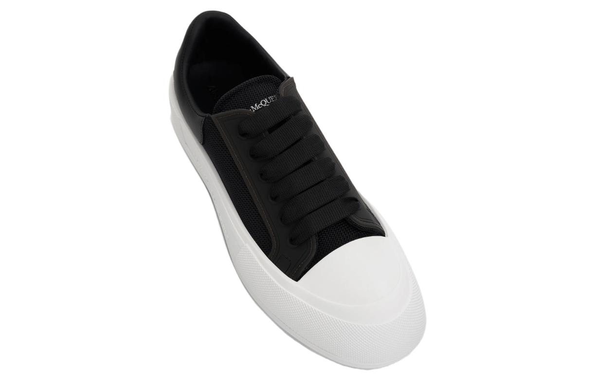 Purchase 亚历山大·麦昆 Deck 黑白经典系带休闲鞋 711098W4UB31000