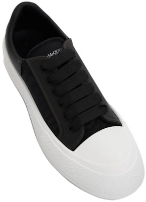 Alexander McQueen Deck Lace Up Plimsoll Sneakers 'Core Black White' 711098W4UB31000 Purchase Alexander McQueen Deck Lace Up Plimsoll Sneakers 'Core Black White' 711098W4UB31000