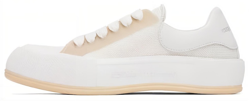 Alexander McQueen Deck Lace Up Sneakers 'White Beige' 711098W4UB28993 Buy Alexander McQueen Deck Lace Up Sneakers 'White Beige' 711098W4UB28993