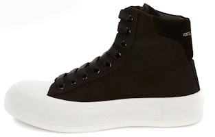 Alexander McQueen Deck Plimsoll 'Black Fashion High-Top' 667816W4MV71070 Alexander McQueen Deck Plimsoll 'Black Fashion High-Top' 667816W4MV71070
