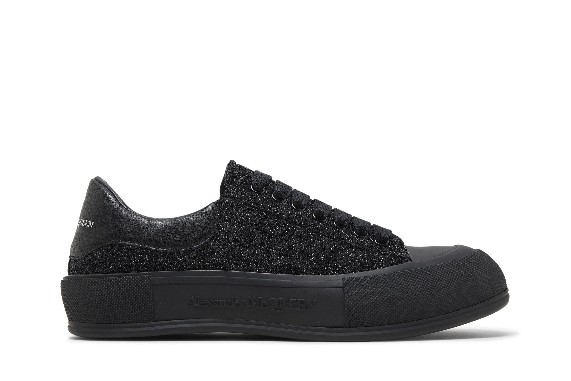 Alexander McQueen Deck Plimsoll 'Black Glitter' 682409-W4RU2-4503