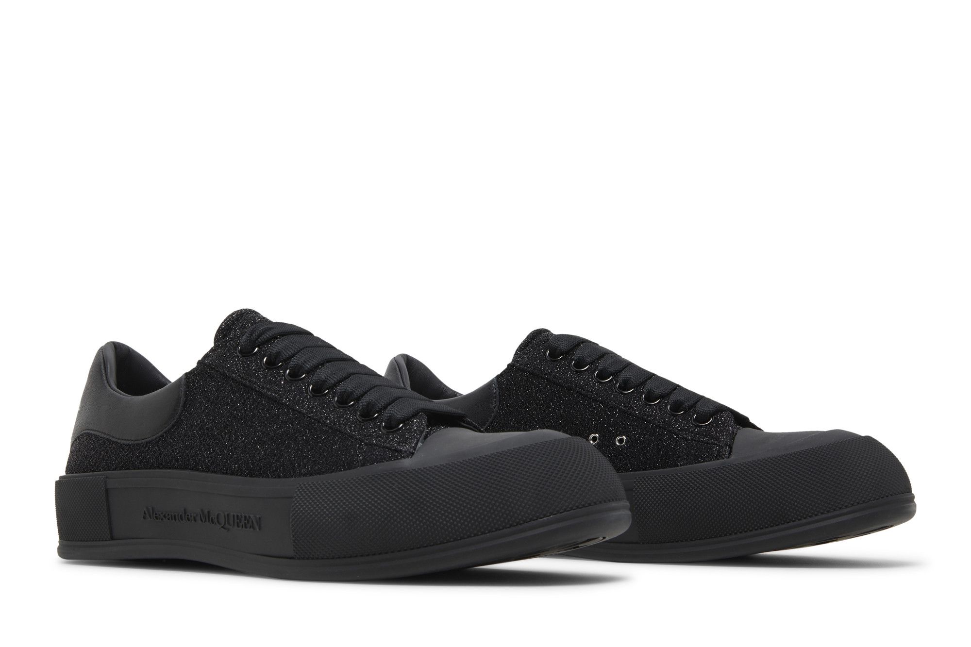 Cheap 亚历山大·麦昆 Deck Plimsoll“黑色闪光” 682409-W4RU2-4503