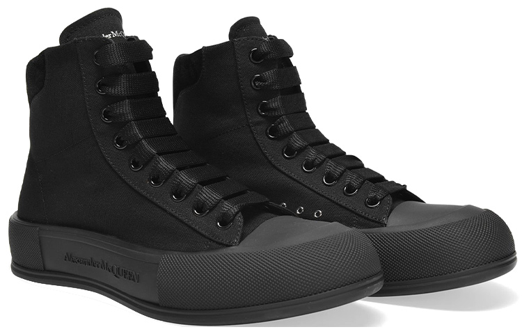 Alexander McQueen Deck Plimsoll 'Black Logo' 圖 3