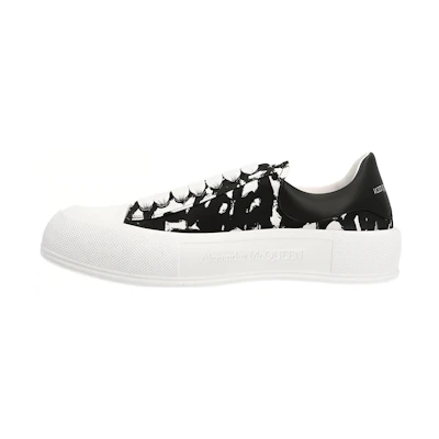 Alexander McQueen Deck Plimsoll 'Graffiti - Black White'