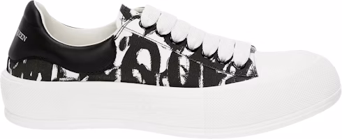 Alexander McQueen Deck Plimsoll 'Graffiti - Black White' 705199-W4TG7-9061 Alexander McQueen Deck Plimsoll 'Graffiti - Black White' 705199-W4TG7-9061