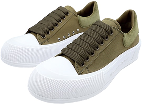 Alexander McQueen Deck Plimsoll 'Khaki' Lelaki Kasut Kasual Hijau. 654594-W4PQ1-3227 Order Alexander McQueen Deck Plimsoll 'Khaki' Lelaki Kasut Kasual Hijau. 654594-W4PQ1-3227