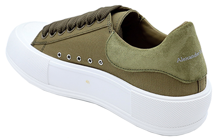 Purchase 亞歷山大·麥昆 Alexander McQueen Deck Lace-Up 耐磨防滑 低幫運動 時尚板鞋 男款 綠色