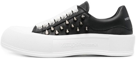 Alexander McQueen Deck Plimsoll 'Studded - Black' 708083-WHT9K-1081 Alexander McQueen Deck Plimsoll 'Studded - Black' 708083-WHT9K-1081