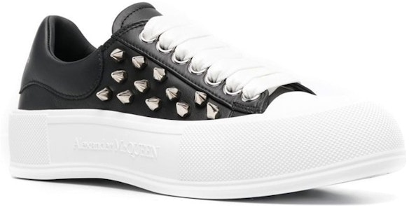 Alexander McQueen Deck Plimsoll 'Bertatah - Hitam' 708083-WHT9K-1081 Order Alexander McQueen Deck Plimsoll 'Bertatah - Hitam' 708083-WHT9K-1081