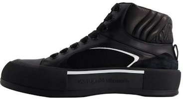 Alexander McQueen Deck Plimsoll High 'Black White' 777238-W4SS1-1070 Alexander McQueen Deck Plimsoll High 'Black White' 777238-W4SS1-1070