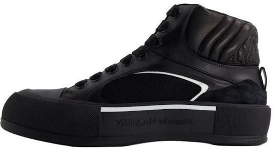 Alexander McQueen Deck Plimsoll Alta 'Negro Blanco' 777238-W4SS1-1070 Buy Alexander McQueen Deck Plimsoll Alta 'Negro Blanco' 777238-W4SS1-1070