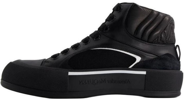 Alexander McQueen Deck Plimsoll High 'Black White' 777238-W4SS1-1070 Buy Alexander McQueen Deck Plimsoll High 'Black White' 777238-W4SS1-1070