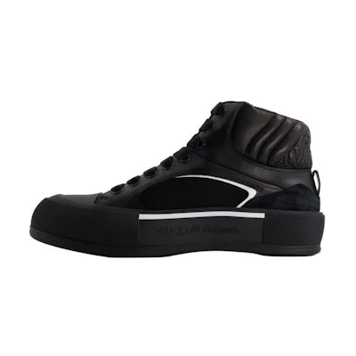 Alexander McQueen Deck Plimsoll High 'Black White'