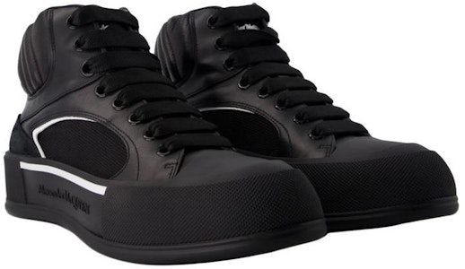 Alexander McQueen Deck Plimsoll Alta 'Negro Blanco' 777238-W4SS1-1070 Lookbook Alexander McQueen Deck Plimsoll Alta 'Negro Blanco' 777238-W4SS1-1070