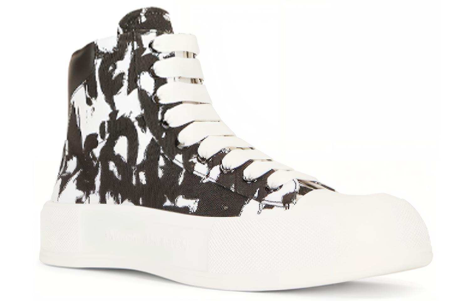 Order Alexander McQueen Deck Plimsoll Tinggi 'Graffiti' 705200-W4TG7-9061
