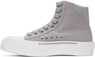 Alexander McQueen Deck Plimsoll High 'Grey' 667816W4MVH1497 Alexander McQueen Deck Plimsoll High 'Grey' 667816W4MVH1497