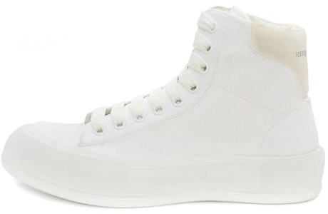 McQ Alexander McQueen Deck Plimsoll 高筒 時尚板鞋 男款 白色 Buy McQ Alexander McQueen Deck Plimsoll 高筒 時尚板鞋 男款 白色