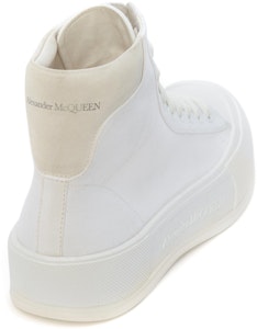 McQ Alexander McQueen Deck Plimsoll 高筒 時尚板鞋 男款 白色 Shop McQ Alexander McQueen Deck Plimsoll 高筒 時尚板鞋 男款 白色