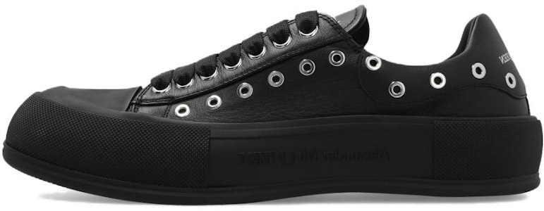 亞歷山大·麥昆 Alexander McQueen Deck 皮革 低幫綁帶 時尚板鞋 黑色 Buy 亞歷山大·麥昆 Alexander McQueen Deck 皮革 低幫綁帶 時尚板鞋 黑色