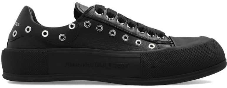 亞歷山大·麥昆 Alexander McQueen Deck 皮革 低幫綁帶 時尚板鞋 黑色 Order 亞歷山大·麥昆 Alexander McQueen Deck 皮革 低幫綁帶 時尚板鞋 黑色