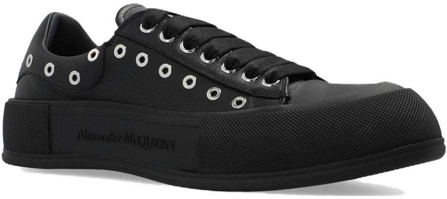 Alexander McQueen Deck Plimsoll 'Black Eyelets' 729539WIATD1081 Shop Alexander McQueen Deck Plimsoll 'Black Eyelets' 729539WIATD1081