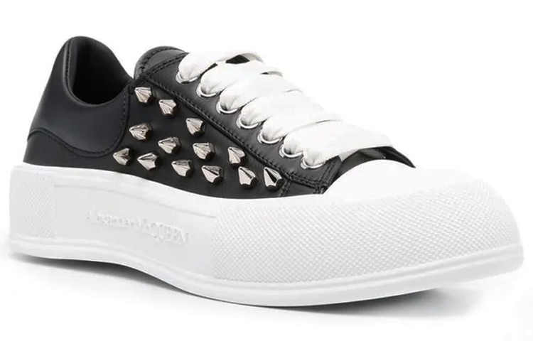 Order Alexander McQueen亞歷山大麥昆 Deck 牛皮 時尚板鞋 男款 黑色