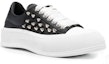 Order Alexander McQueen Deck Plimsoll Low 'Black Studded' Hitam Bertatahkan. 705810-WHT9K-1081
