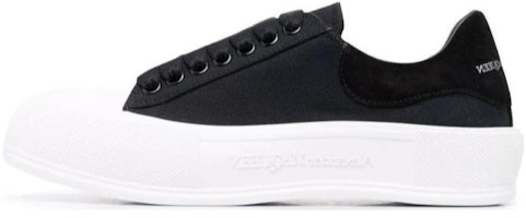 Alexander McQueen Deck Plimsoll Low 'Black White' 654594-W4MV7-1070 Alexander McQueen Deck Plimsoll Low 'Black White' 654594-W4MV7-1070