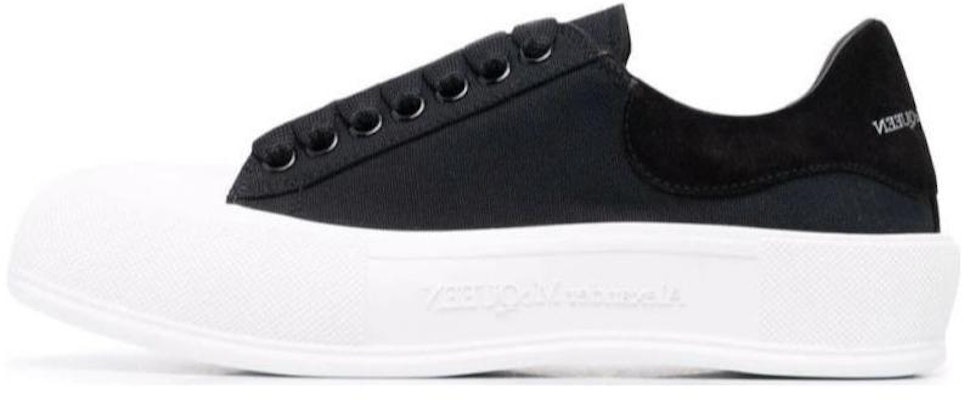 Alexander McQueen Deck Plimsoll Low 'Black White' 654594-W4MV7-1070 Buy Alexander McQueen Deck Plimsoll Low 'Black White' 654594-W4MV7-1070