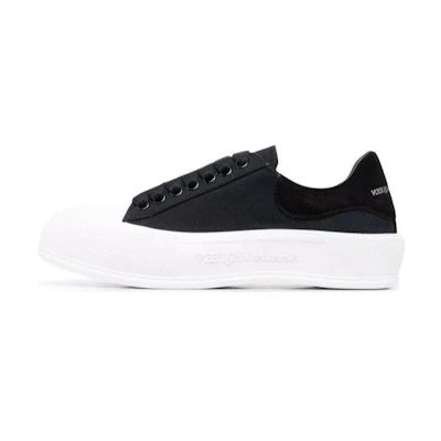Alexander McQueen Deck Plimsoll Low 'Black White'