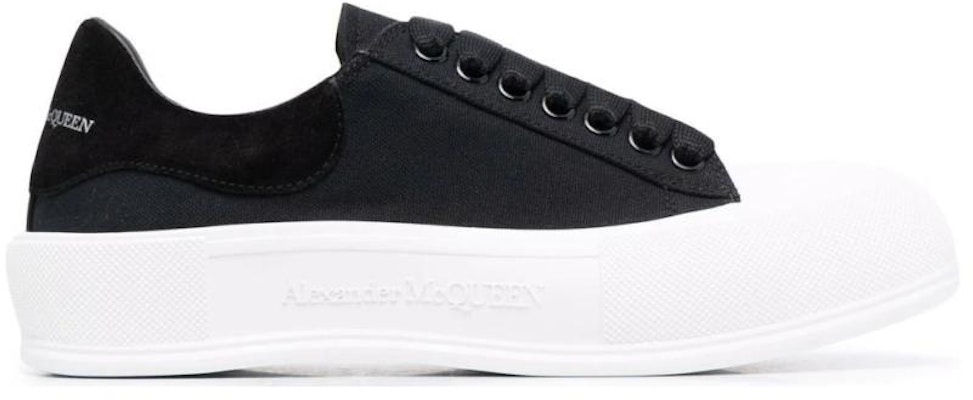 Alexander McQueen Deck Plimsoll Low 'Black White' 654594-W4MV7-1070 Order Alexander McQueen Deck Plimsoll Low 'Black White' 654594-W4MV7-1070