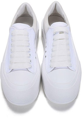 Alexander McQueen Deck Plimsoll Low 'White' 654594-W4MV7-9000 Shop Alexander McQueen Deck Plimsoll Low 'White' 654594-W4MV7-9000