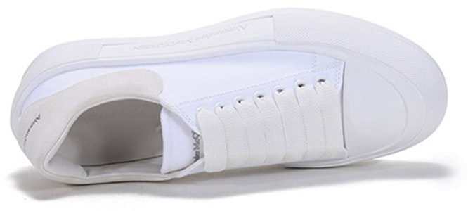 Alexander McQueen 亞歷山大麥昆 Deck 系繩休閒 時尚板鞋 男款 白色 Purchase Alexander McQueen 亞歷山大麥昆 Deck 系繩休閒 時尚板鞋 男款 白色