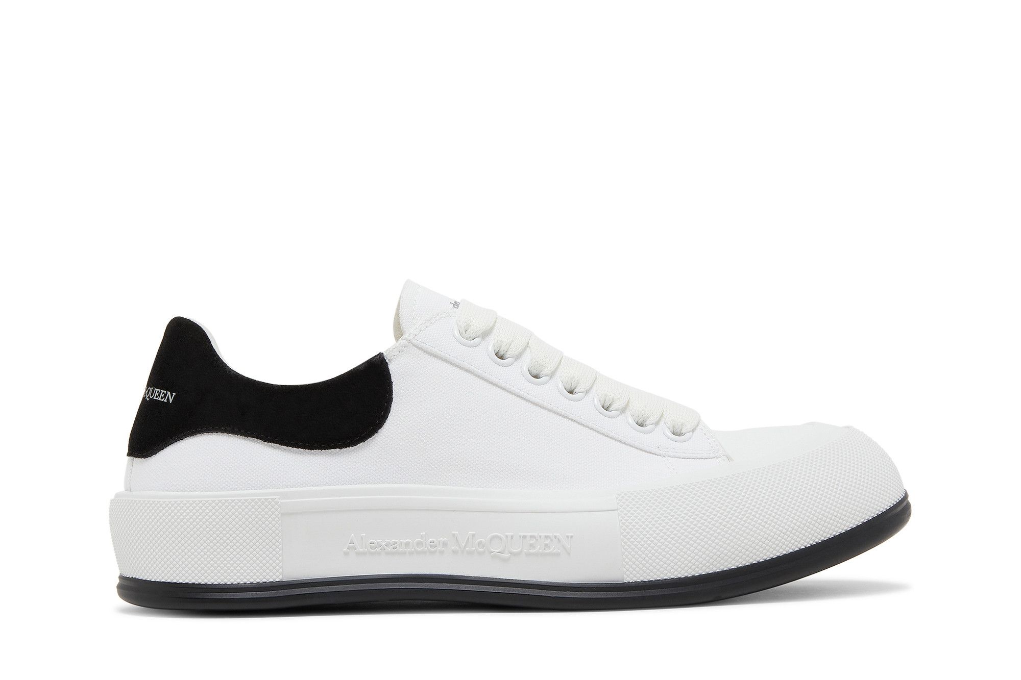 Alexander McQueen Deck Plimsoll Low 'White Black' 654594-W4MV7-9061