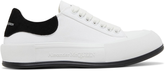 Alexander McQueen亞歷山大麥昆 Deck 帆布 耐磨防滑 低筒運動 時尚板鞋 男款 白黑 Buy Alexander McQueen亞歷山大麥昆 Deck 帆布 耐磨防滑 低筒運動 時尚板鞋 男款 白黑