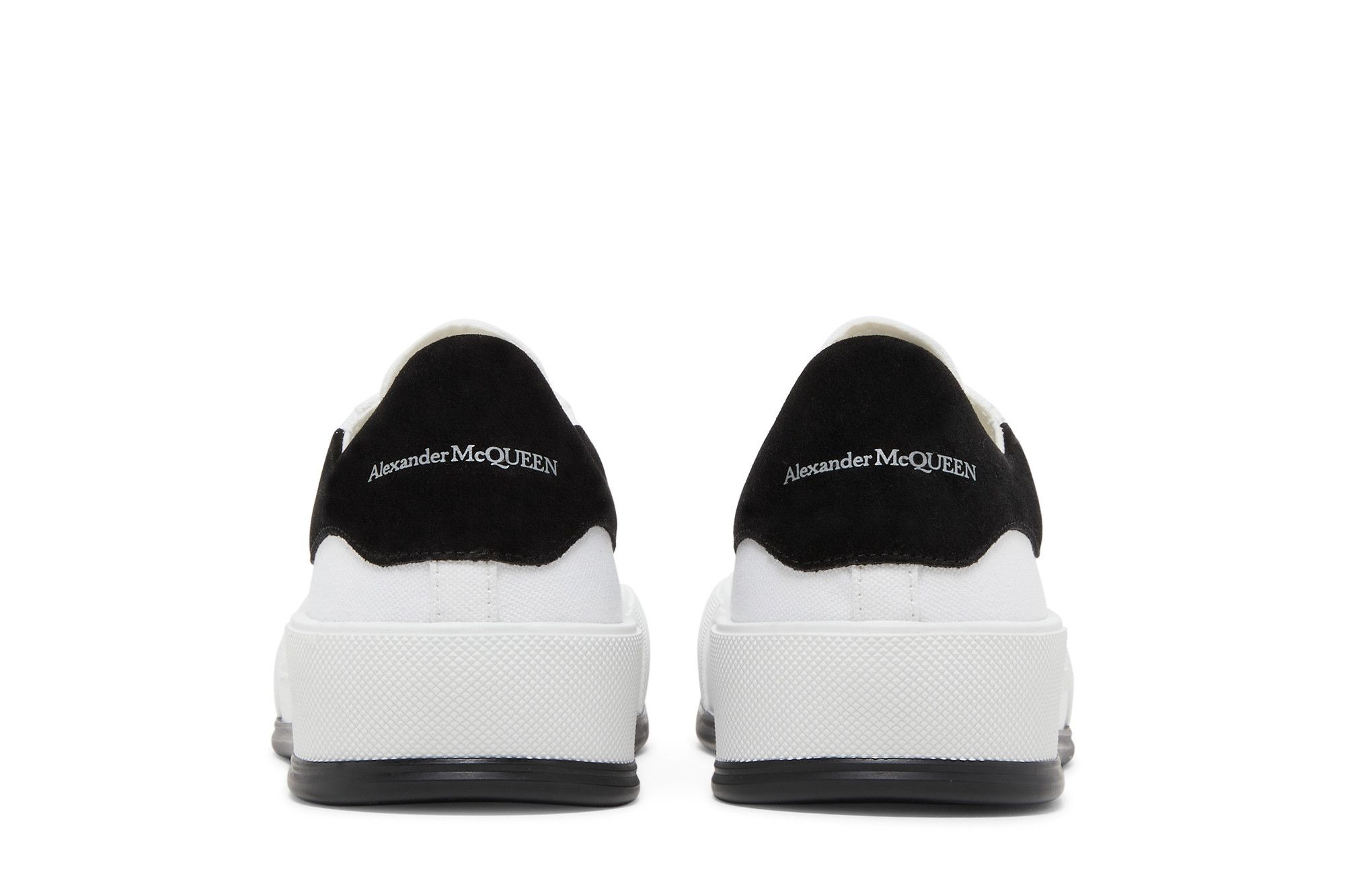 Sizing Alexander McQueen Deck Plimsoll Low 'Putih Hitam' 654594-W4MV7-9061