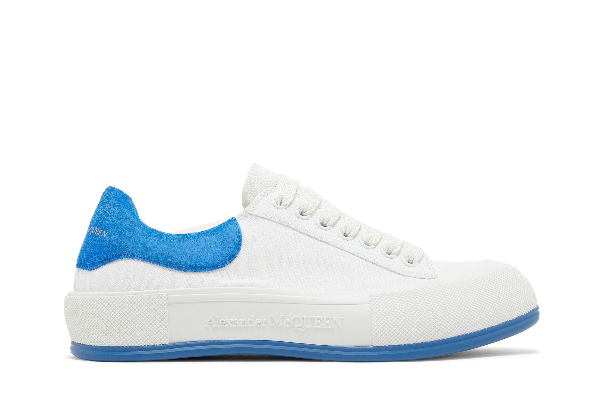Alexander McQueen Deck Plimsoll Low 'White Blue' 654594-W4MV7-9255