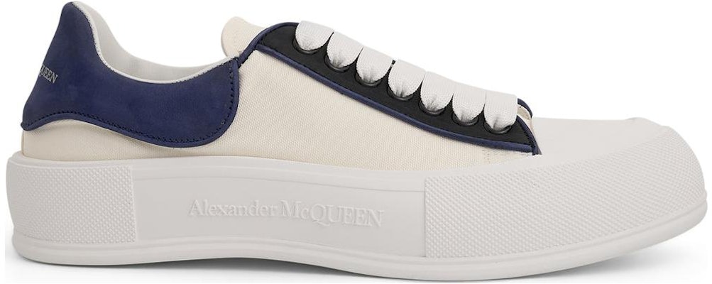 Alexander McQueen Deck Plimsoll Sneakers 'Beige Black' 735792W4TGY7797 Order Alexander McQueen Deck Plimsoll Sneakers 'Beige Black' 735792W4TGY7797