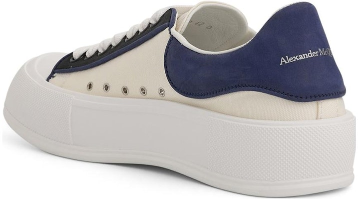 Alexander McQueen Deck Plimsoll Sneakers 'Beige Black' 735792W4TGY7797 Shop Alexander McQueen Deck Plimsoll Sneakers 'Beige Black' 735792W4TGY7797