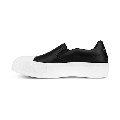 Alexander McQueen Deck Skate Plimsoll 'Black White'