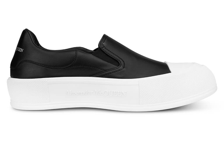 Order Alexander McQueen Deck Skate Plimsoll 'Hitam Putih' 654595WHZT81070