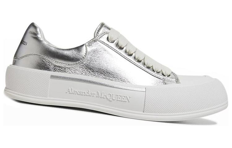 Order Alexander McQueen Baskets Deck ''Canvas Argent Métallique'' 688549W4ST18100
