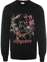 Alexander McQueen Deconstructed Floral Skull Black Sweatshirt 626588QPZ750901 Alexander McQueen Deconstructed Floral Skull Black Sweatshirt 626588QPZ750901