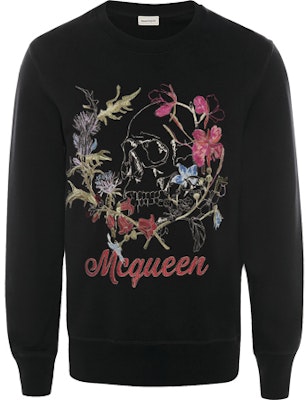 Alexander McQueen 解構式花卉骷髏黑色衛衣 626588QPZ750901 Buy Alexander McQueen 解構式花卉骷髏黑色衛衣 626588QPZ750901